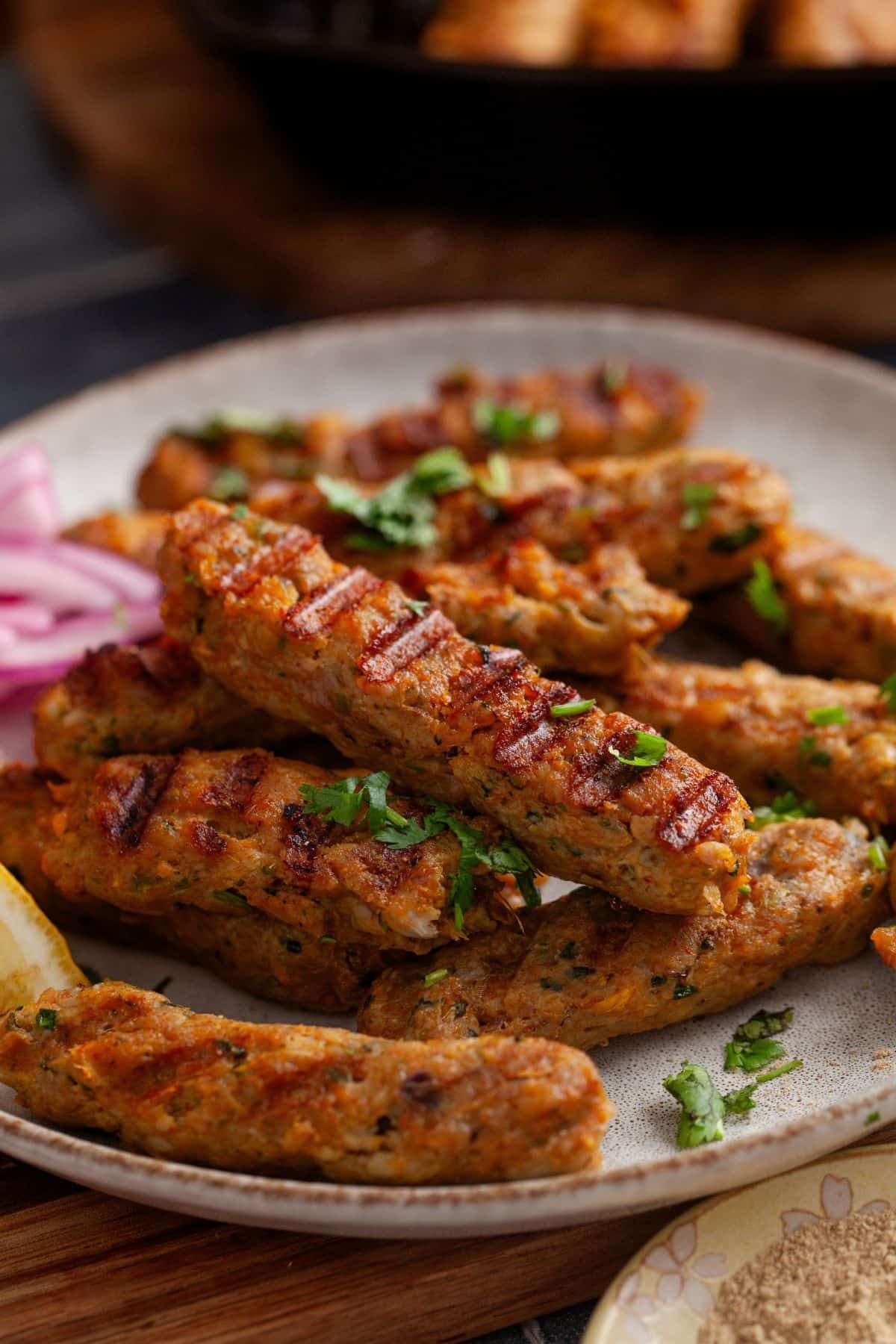 Charcoal grilled seekh kebab